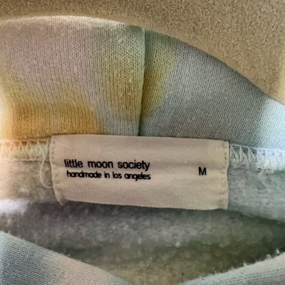 Little 🌙 moon society tie die hoody / fits oversized medium. MADE IN USA - Picture 3 of 4